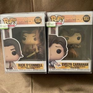 Set of  Pop Figures from The Mummy in  collectible boxes Rick and Evie